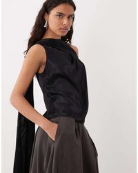 ASOS - Satin Draped Scarf Detail Top - Lyst