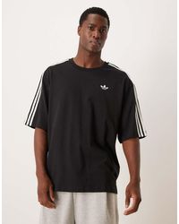 adidas Originals - Three Stripe Oversized T-shirt - Lyst