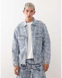 ICECREAM - Chaqueta Vaquera De Estilo Camionero Con Lavado Y Estampado Integral De Perro Corriendo De Ice Cream (Parte De Un Conjunto) - Lyst