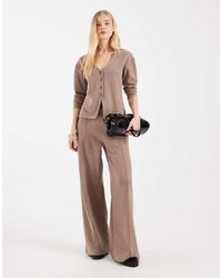 Miss Selfridge - Geborstelde Geribbelde Broek - Lyst