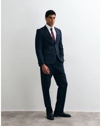 River Island - Slim Fit Plaid Suit Jacket - Lyst