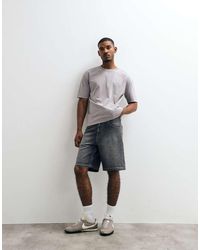 Hollister - Baggy Denim Short Met Sterprint - Lyst