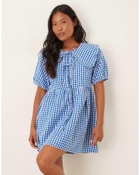 Nobody's Child Petite - Blaze - robe courte à col - vichy - Lyst