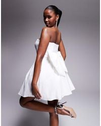 Jarlo - A-line Bandeau Mini Dress With Bow Back - Lyst