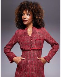 Bardot - Bouncle Tweed Cropped Co-ord Jacket - Lyst