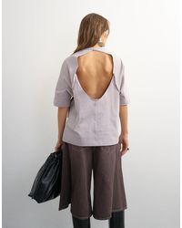 TOPSHOP - X Cara Open Back Tee - Lyst
