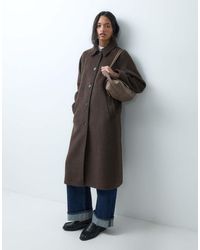 ASOS - Wool Blend Longline Car Coat - Lyst