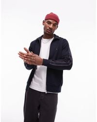 Tommy Hilfiger - Contrast Tape Zip-Thru Sweatshirt - Lyst