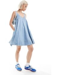 Daisy Street - Scoop Neck Flared Babydoll Mini Dress - Lyst
