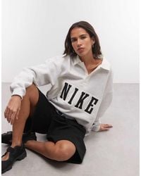 Nike - Studio Fleece Mid-Weight Oversized Rugby Sweat - Lyst