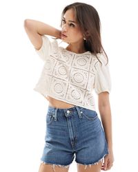 ONLY - Crochet Tie Back Top - Lyst