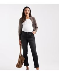 ASOS - Vaqueros Mom Negro Lavado Cómodos De Corte Slim De Asos Design Maternity - Lyst