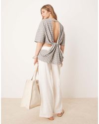 ASOS - T-Shirt A Maniche Corte Con Dettaglio Attorcigliato Sul Retro E Stampa A Righe - Lyst