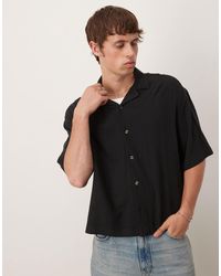 ASOS - – kastiges oversize-hemd aus leinenmix - Lyst