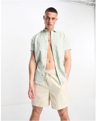 Jack & Jones - Essentials - chemise à manches courtes en lin - menthe - Lyst