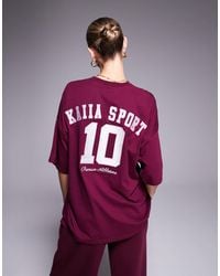 Kaiia - Sport – besticktes oversize-t-shirt - Lyst