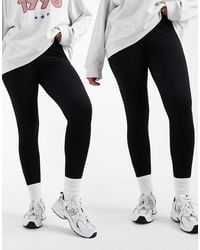 ASOS - Asos Design Curve 2 Pack Basic Jersey leggings - Lyst