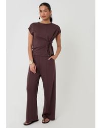 Threadbare - Relaxed Fit Tie Top & Wide Leg Trousers Set - Lyst