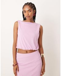 ASOS - Mix & Match Mesh Semi Sheer Bubble Hem Top - Lyst