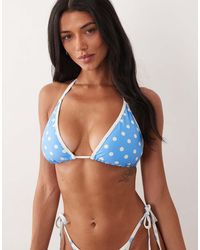 Peek & Beau - Triangle Bikini Top With Contrast Trim - Lyst