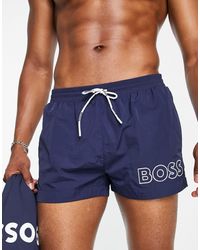BOSS - Boss Swimwear Mooneye Large Logo Shorter Length Swim Shorts - Lyst