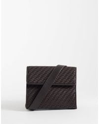 Mango - Faux Leather Braided Textured Cross Body Bag - Lyst