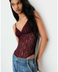 Bershka - Lace Strappy Body - Lyst