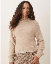 Glamorous - Pull ajusté coupe carrée en maille - avoine - Lyst