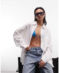 Collusion - Textured Oversized Beach Shirt - Lyst