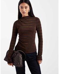 Collusion - Slash Neck Long Sleeve Top - Lyst