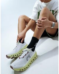 On Shoes - On - cloudmonster - sneakers da corsa bianche e lime - Lyst