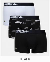 Lacoste - 3 Pack Branding Stretch Cotton Trunks - Lyst