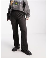 Noisy May - Ribbed Flared Trousers - Lyst