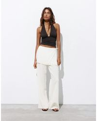 Pull&Bear - Pantalon fluide style sarouel - vanille - Lyst