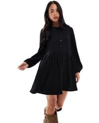 Wednesday's Girl - Textured Collar Detail Mini Smock Dress - Lyst