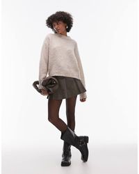 TOPSHOP - Knitted Boucle Crew Jumper - Lyst