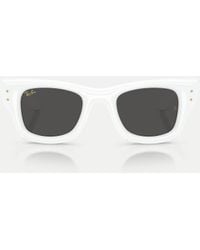 Ray-Ban - Gafas De Sol Blancas Cuadradas Gruesas Con Lentes Negras Wayfarer Puffer De X A$Ap Rocky - Lyst