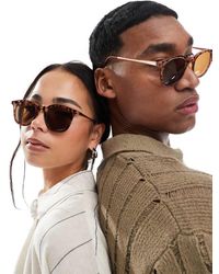 A.J. Morgan - Gafas De Sol Efecto Carey Con Montura Redondeada Y Lentes Marrones - Lyst