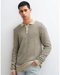 Blend - Geometrischer strick-pullover mit polokragen - Lyst