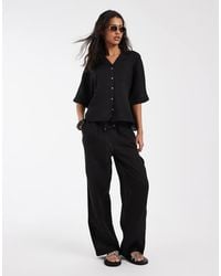 ONLY - Linen Blend Wide Leg Trouser Co-Ord - Lyst