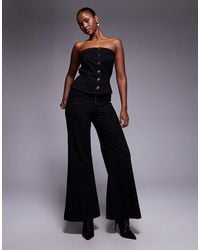 River Island - Pinstripe Relaxed Palazzo Jean - Lyst
