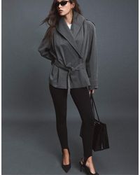 Stradivarius - Flowing Trench Coat With Shawl Neck And Belt - Lyst