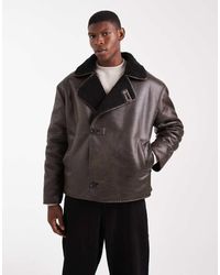 ASOS - Aviator Jacket With Borg Collar - Lyst