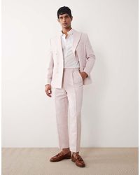 ASOS - Relaxed Tapered Linen-rich Suit Pants - Lyst