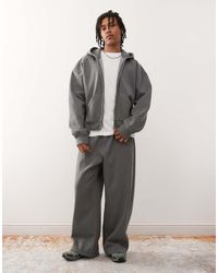 Weekday - Oversized Joggingbroek Met Wijde Pijpen En Zichtbare Naad - Lyst