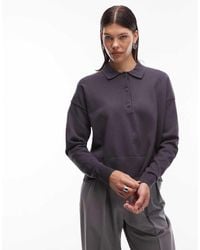 ASOS - Knitted Structured Rugby Top - Lyst