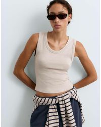 Oysho - Rib T-shirt With Wide Straps, Cotton And Modal - Lyst
