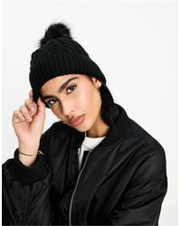 French Connection - Cable Knit Bobble Hat - Lyst