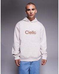 ASOS - Oversized Scuba-style Fabric Hoodie With Chest Print - Lyst
