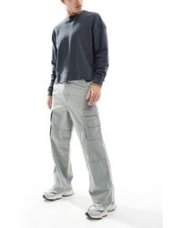 Hollister - Pantalones Grises Holgados De Estilo Carpintero De - Lyst